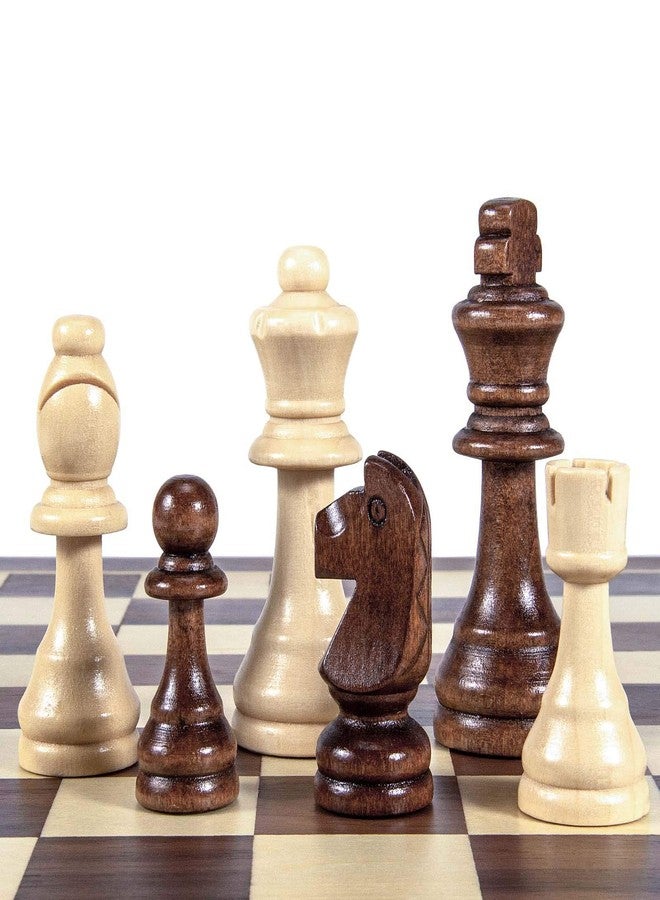 AMEROUS Wooden Chess Pieces Only, Tournament Staunton Wood Chessmen with 3.5 inches King, Chess Game Pawns for Chess Board Game, Replacement of Missing Pieces (2 Storage Bag Included) - Image 2